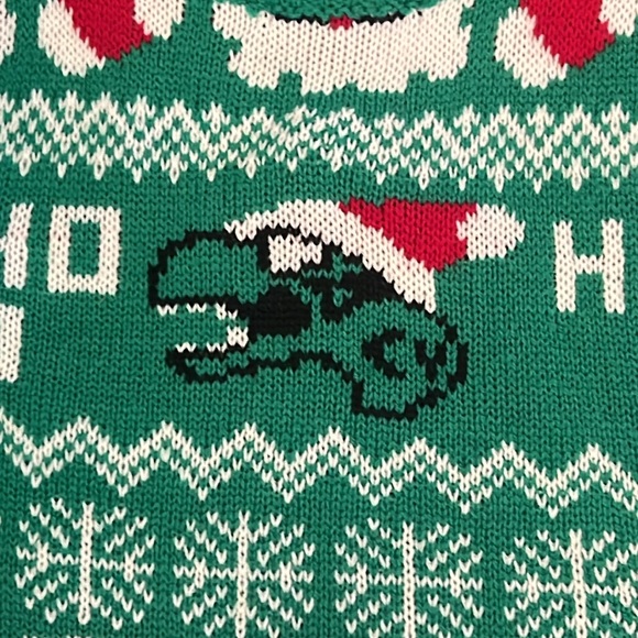 Sezzit- Boys Size 2T ~ Dinosaur Christmas Sweater ~ with Santa & Stockings too! - Picture 13 of 17